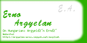 erno argyelan business card